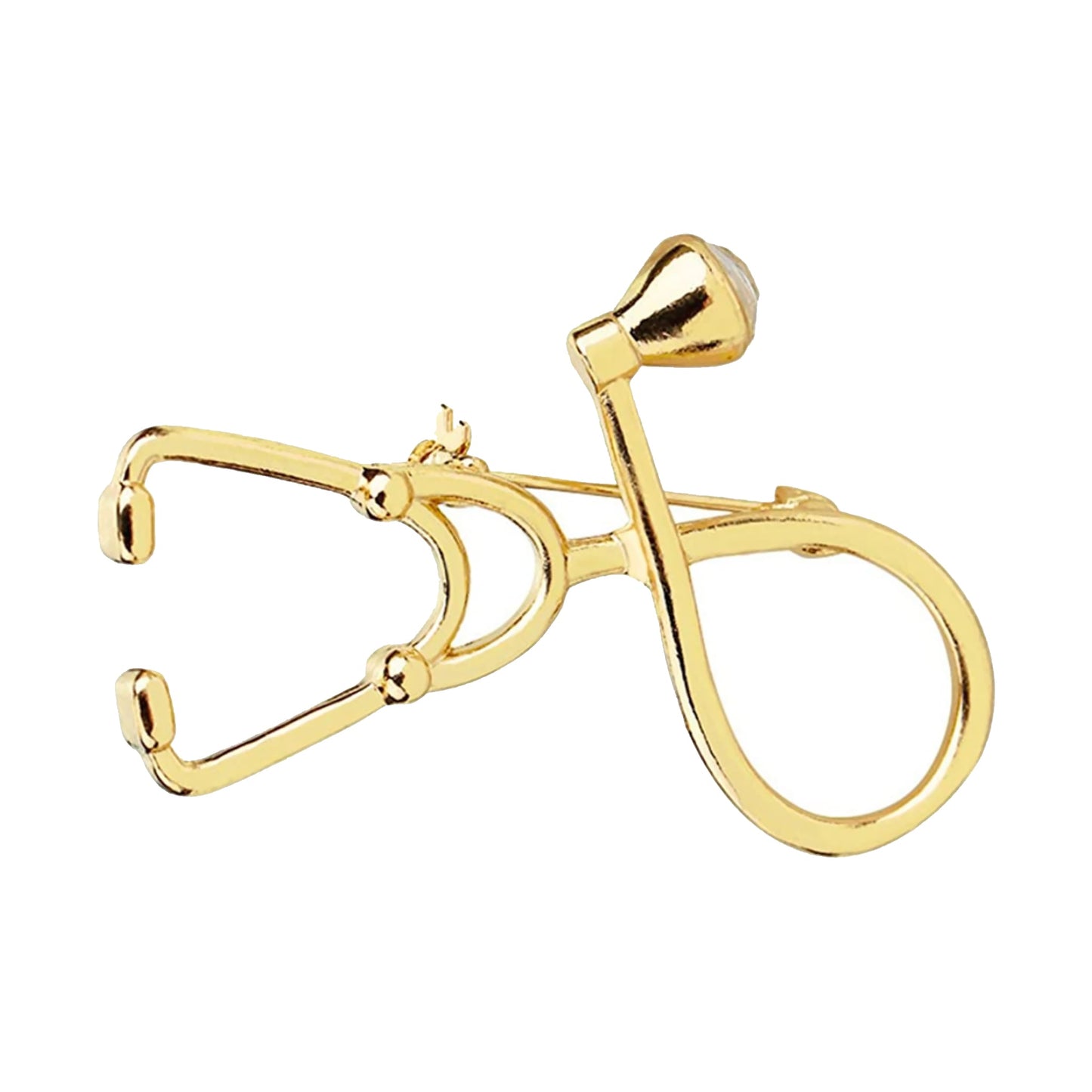 Broche de estetoscopio - Oro y plata