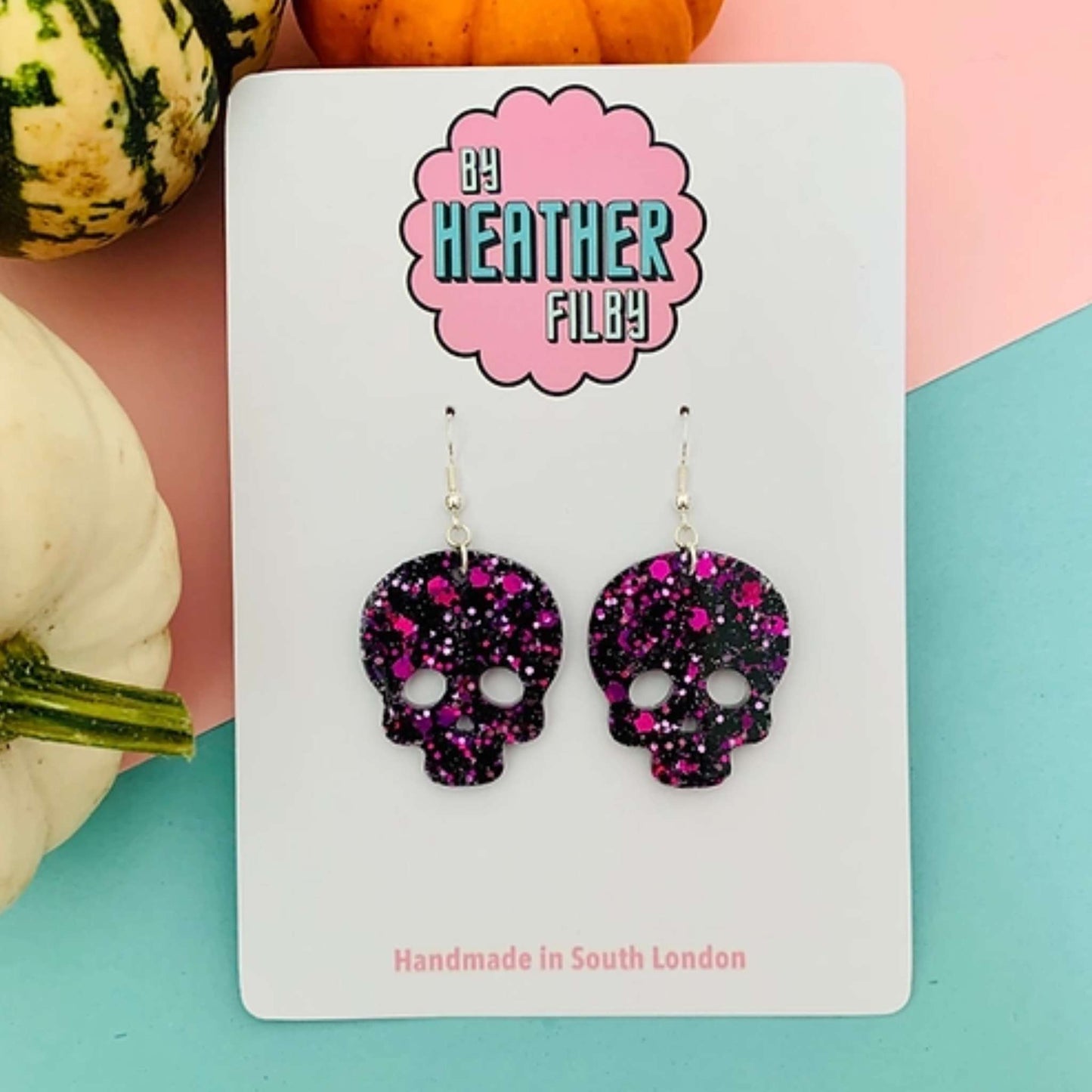 Sparkly Small Skull Earrings
