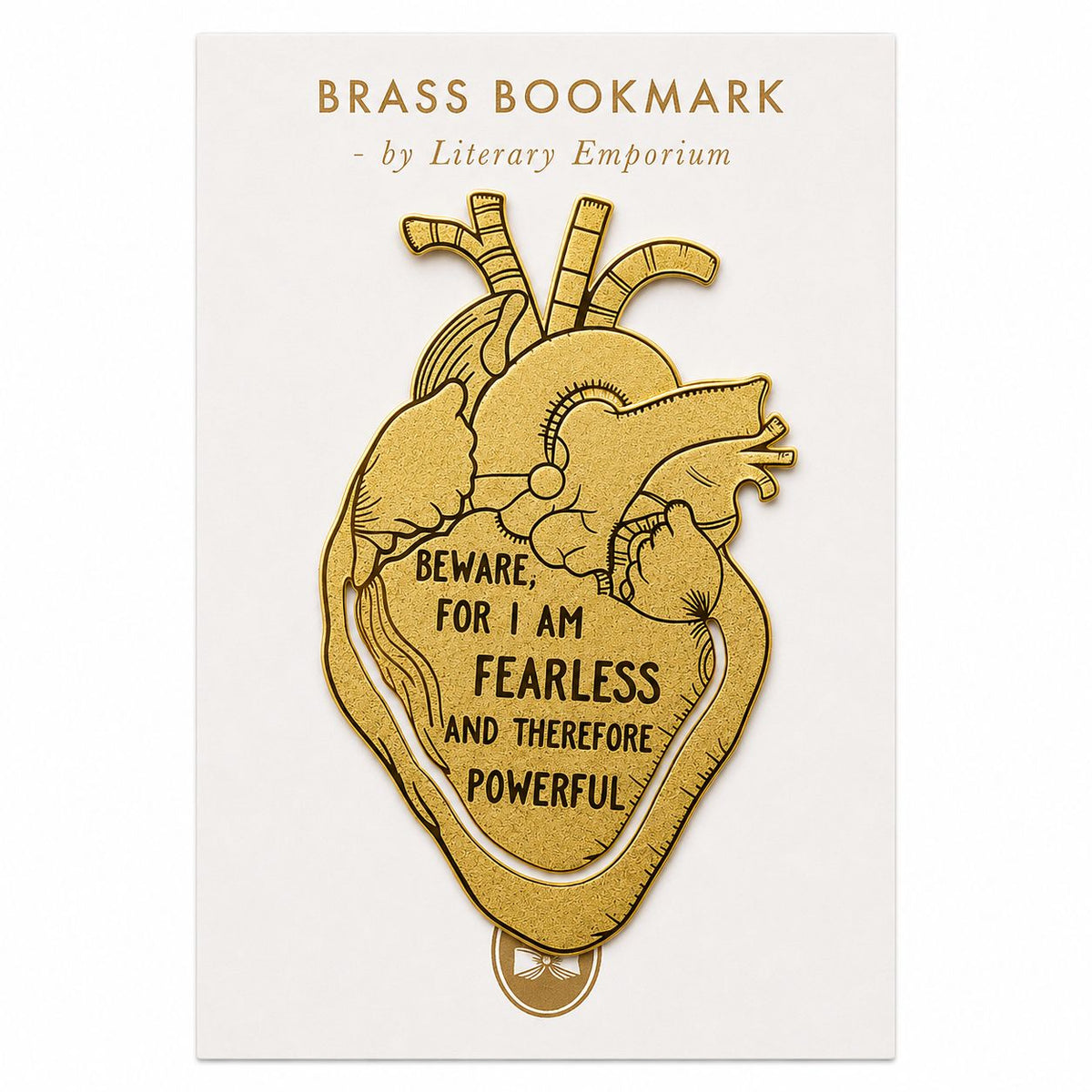Brass Bookmark Human Heart or Skull