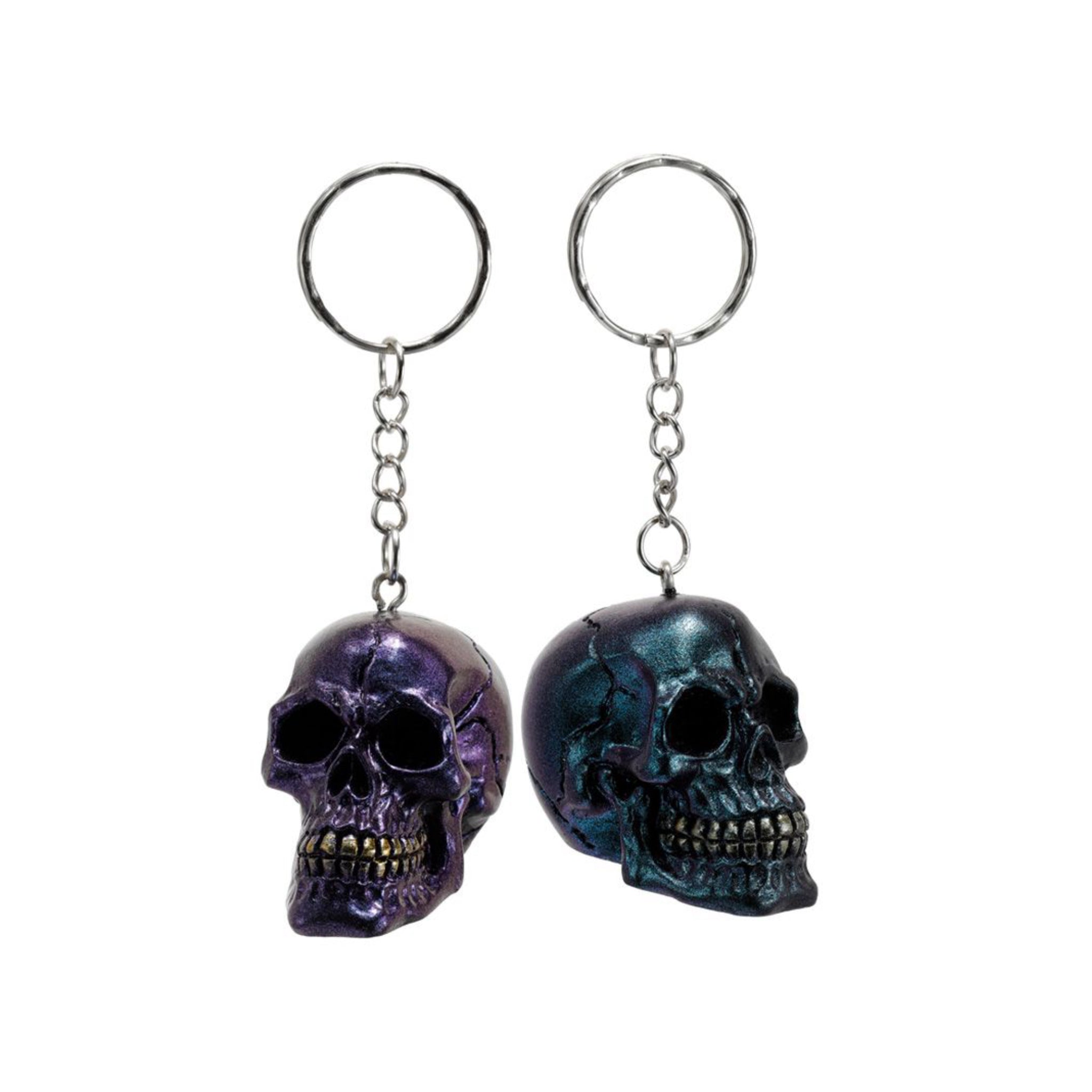 Skull keyring Purple and Blue Metallic – Surgeons' Hall Museums Shop