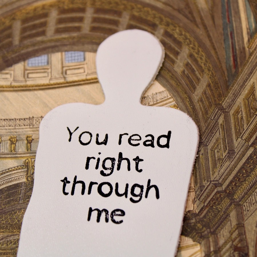 Leather Skeleton Bookmark Black and Gold