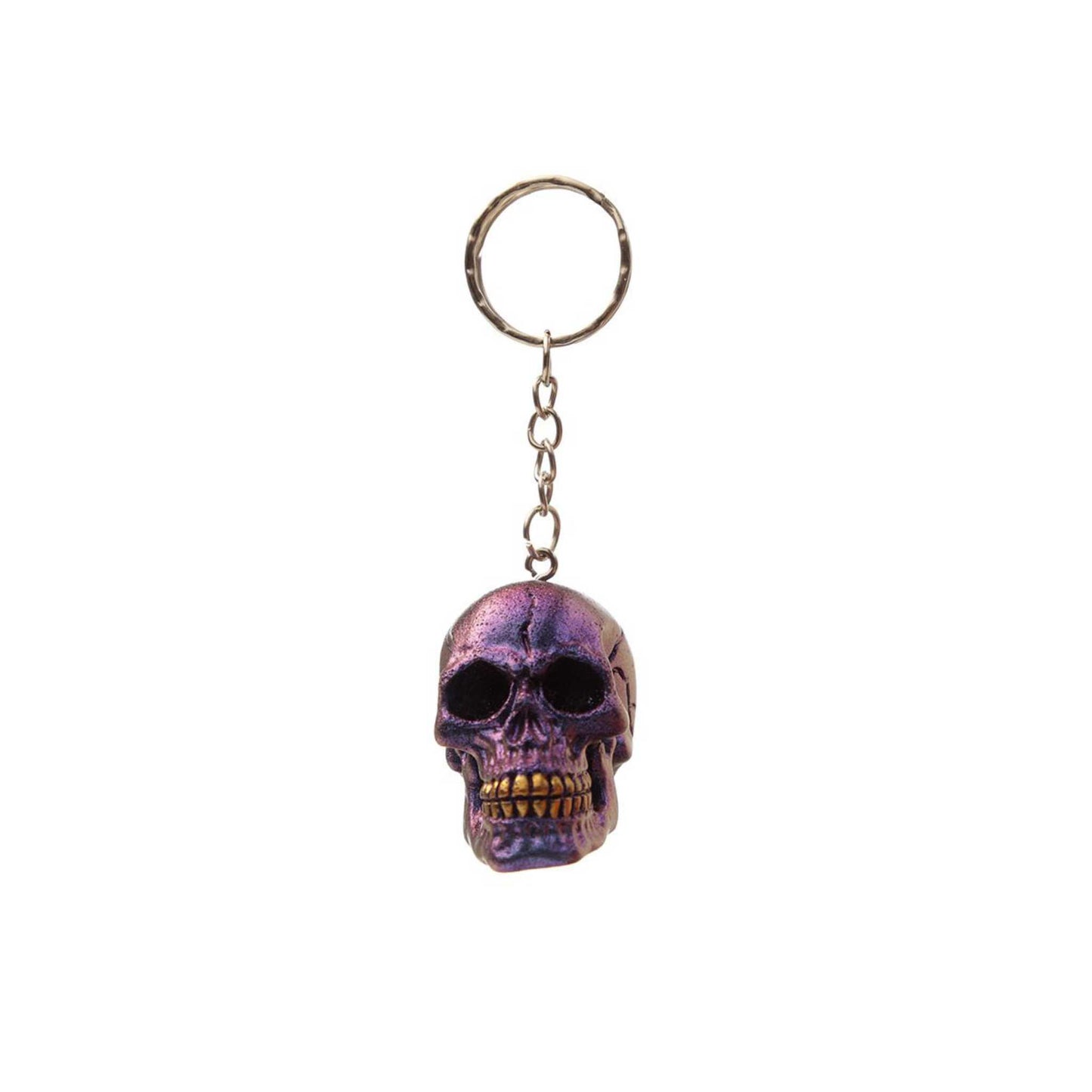 Skull keyring Purple and Blue Metallic