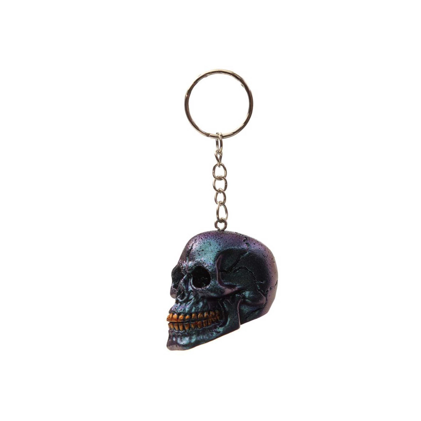 Skull keyring Purple and Blue Metallic