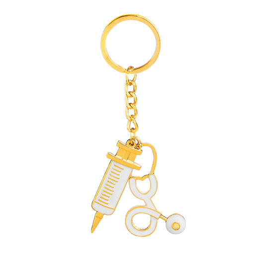 Syringe Keyring Gold and Silver